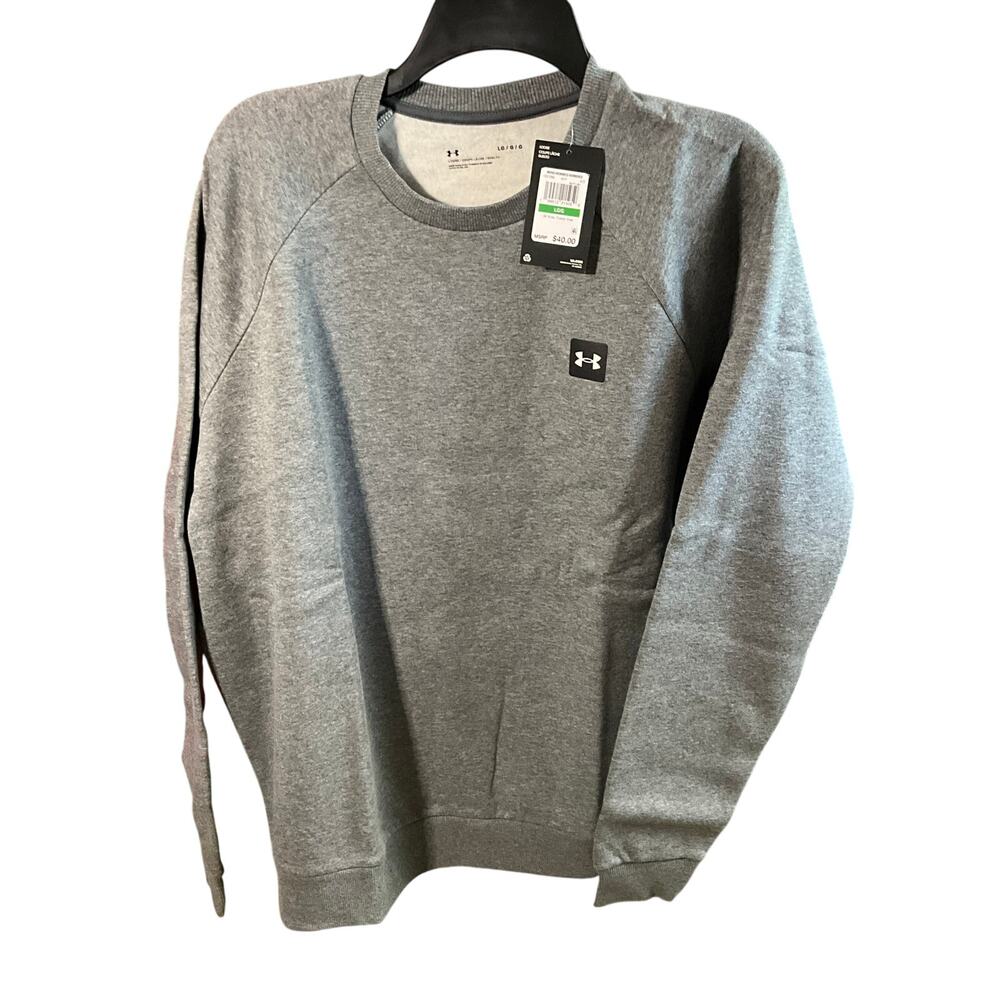 Under Armour Athleisure Rival Fleece Raglan Crewneck Sweatshirt Gray NWT L